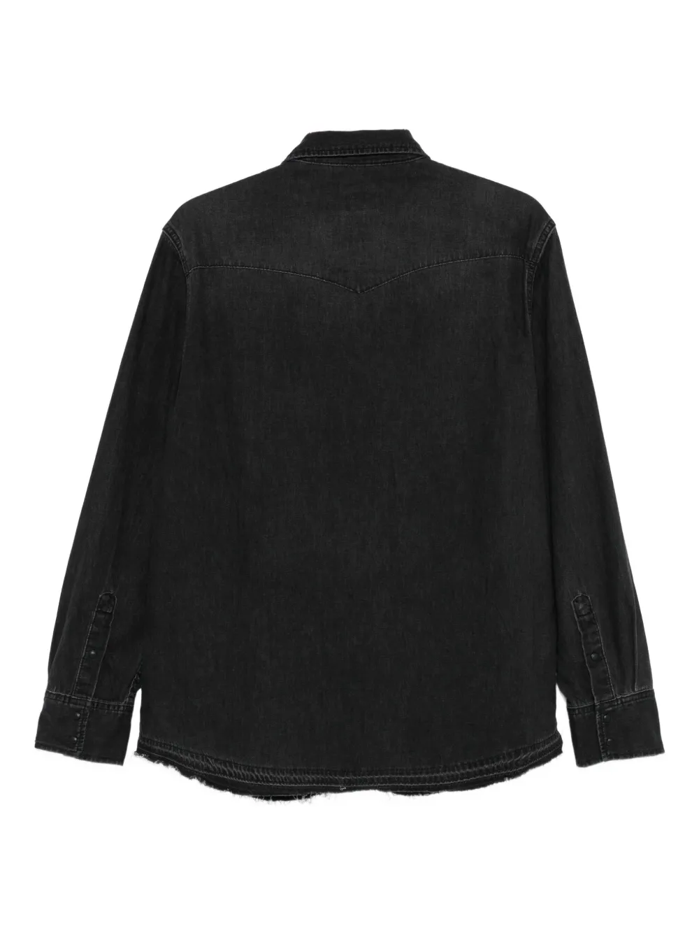 AG Jeans frayed-hem denim shirt - Zwart