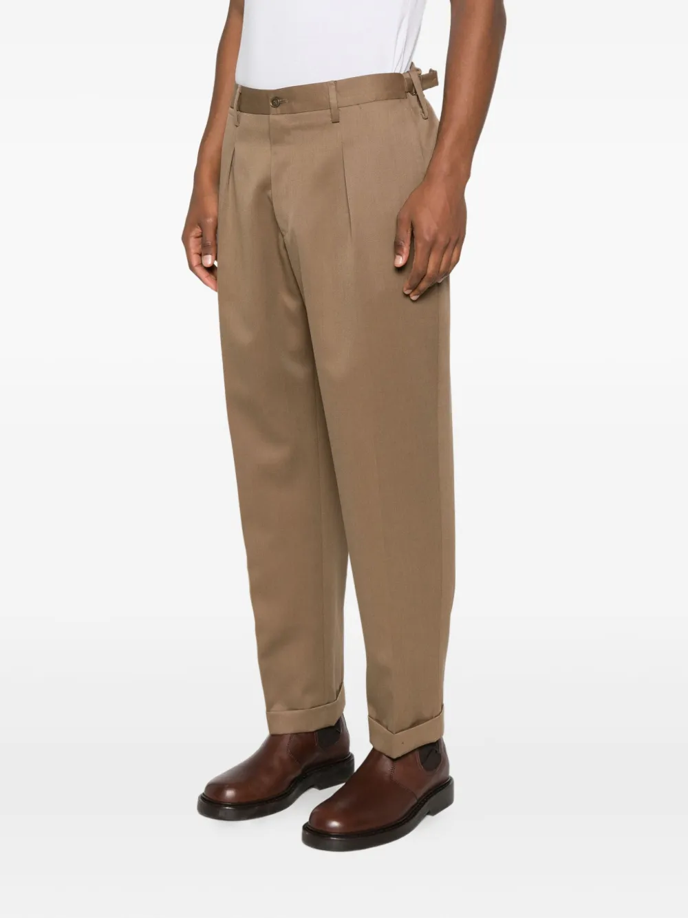 Briglia 1949 Geplooide broek met cuffs Bruin