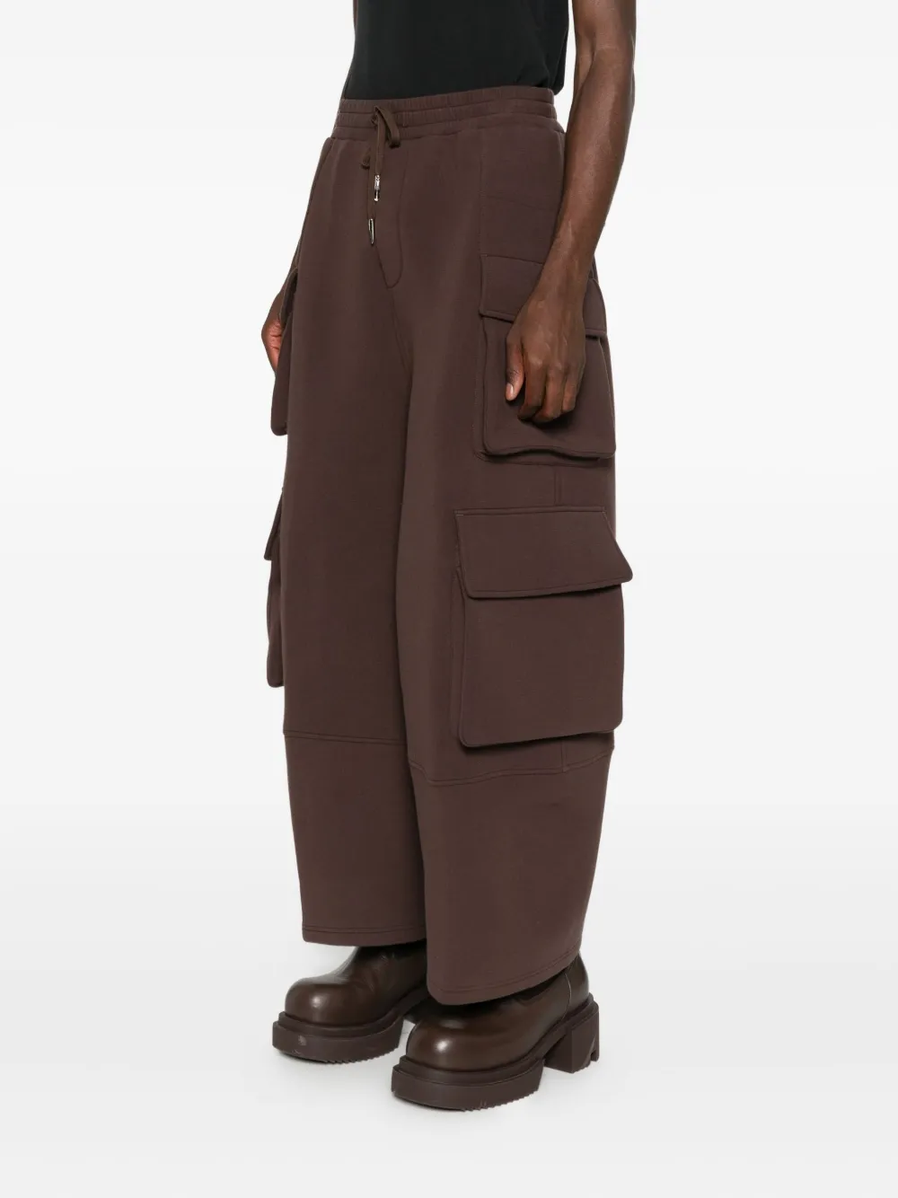 Feng Chen Wang Cargo-pocket Drawstring Trousers In Black