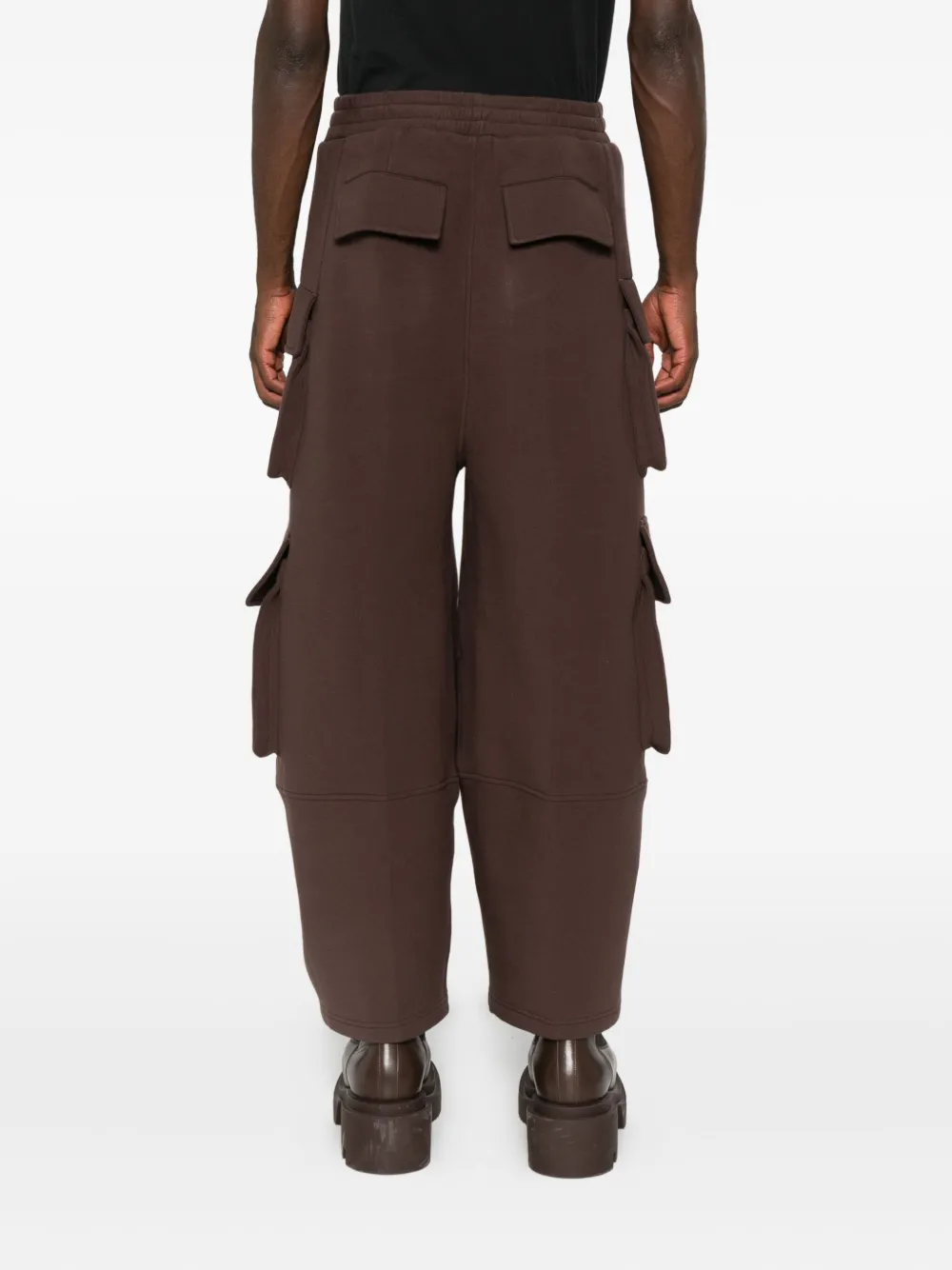 Feng Chen Wang Cargo-pocket Drawstring Trousers In Black