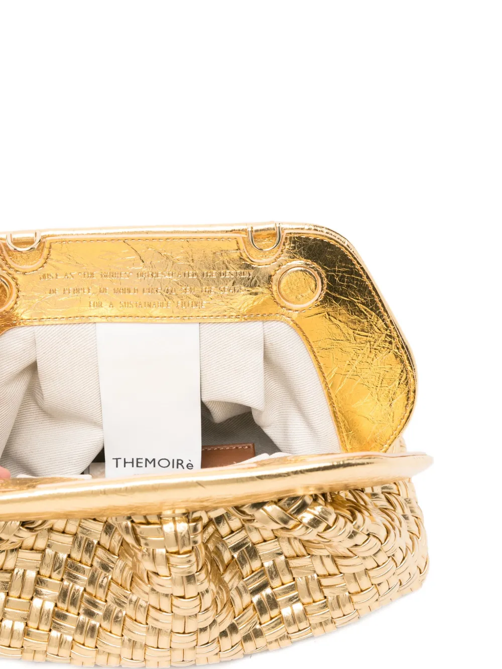Themoirè Woven Tote Bag In Gold
