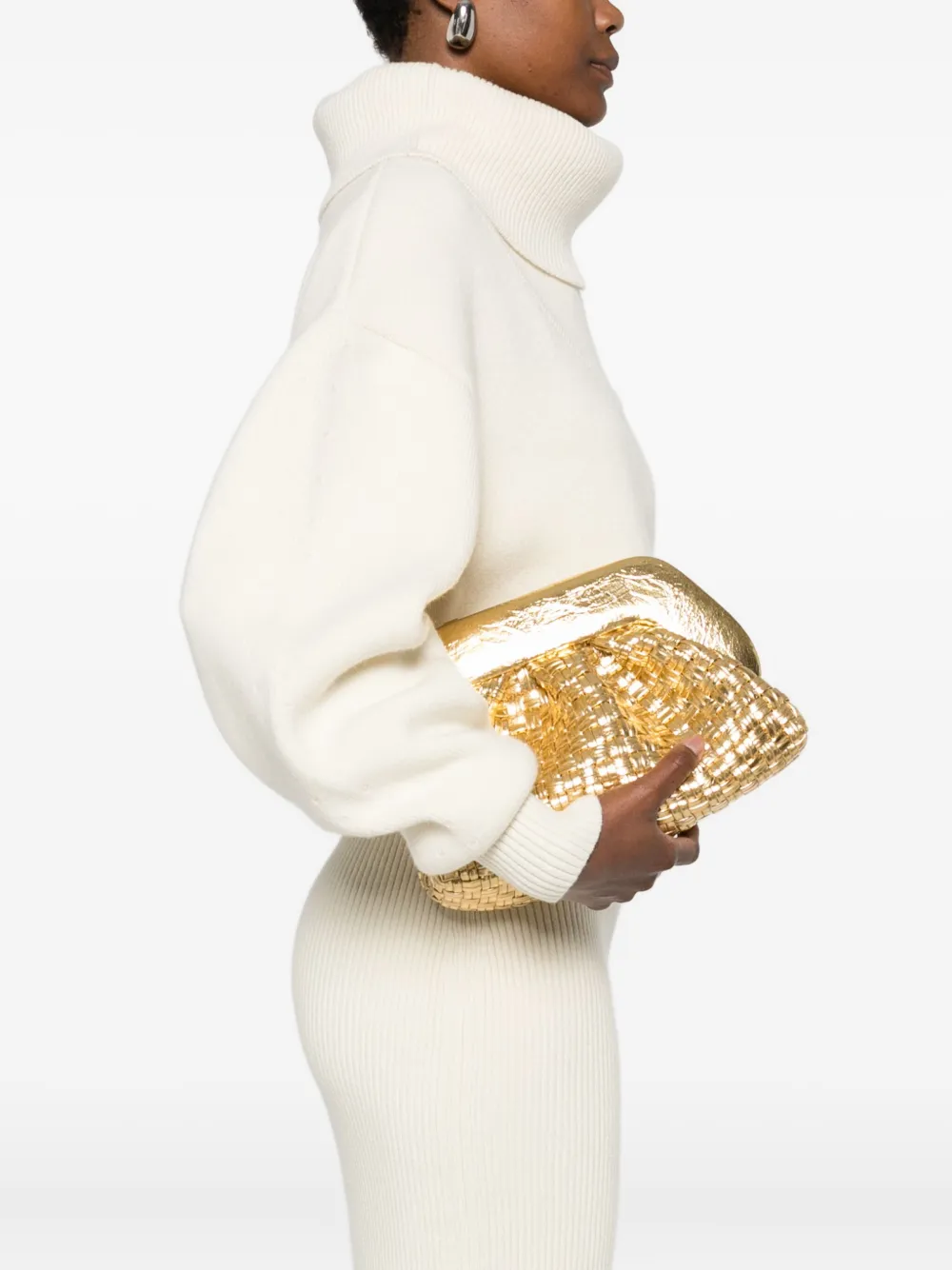 Themoirè woven tote bag - Geel