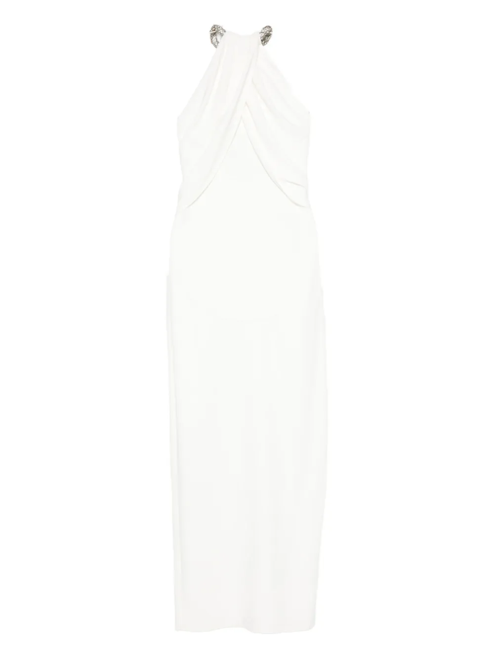 Amen Crystal-embellished Halterneck Dress In White