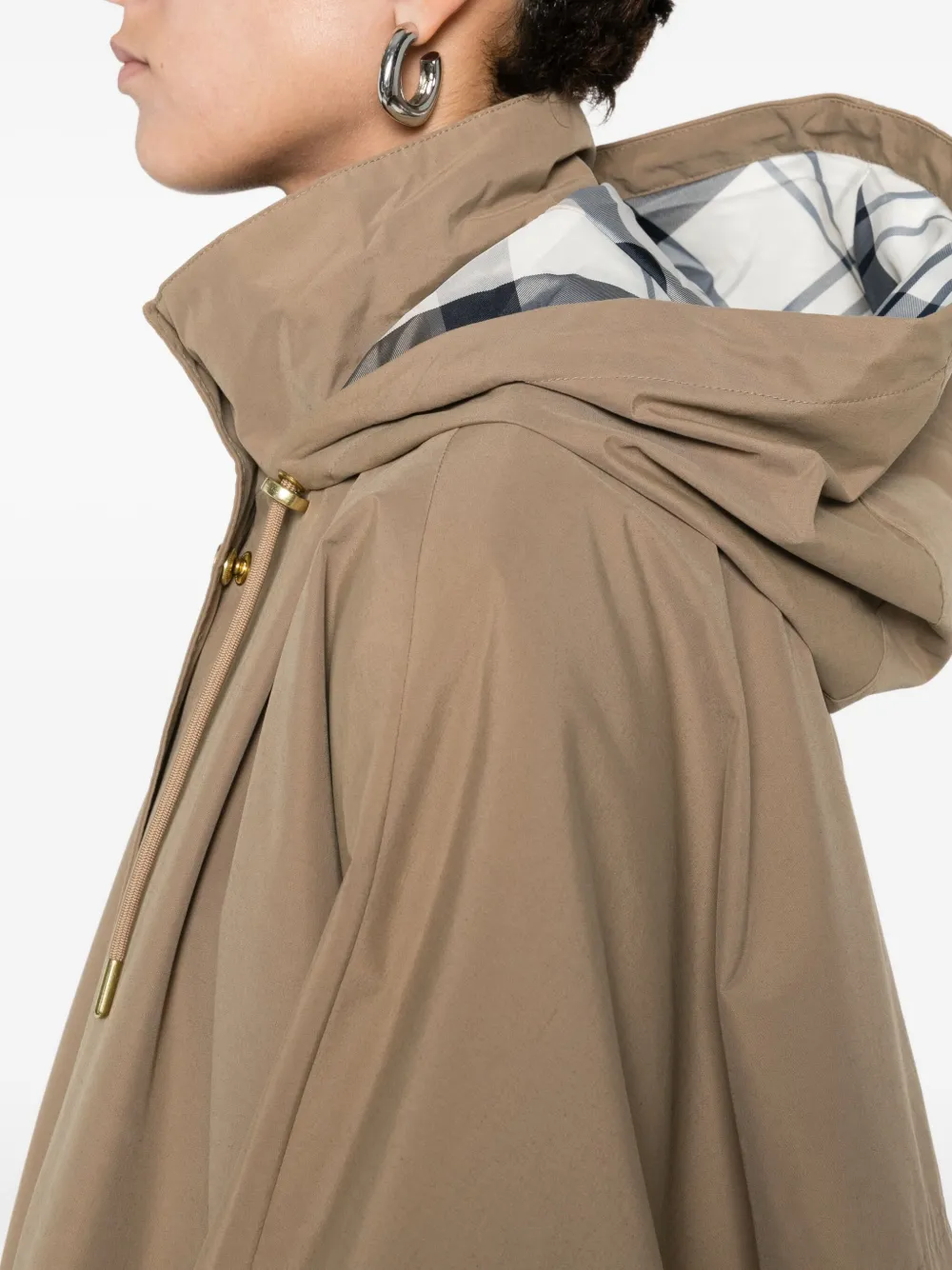 Barbour Jas met capuchon en knopen Bruin