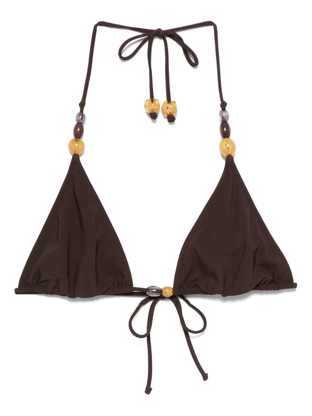 Tory Burch bead-embellished bikini top | Brown | Image 1