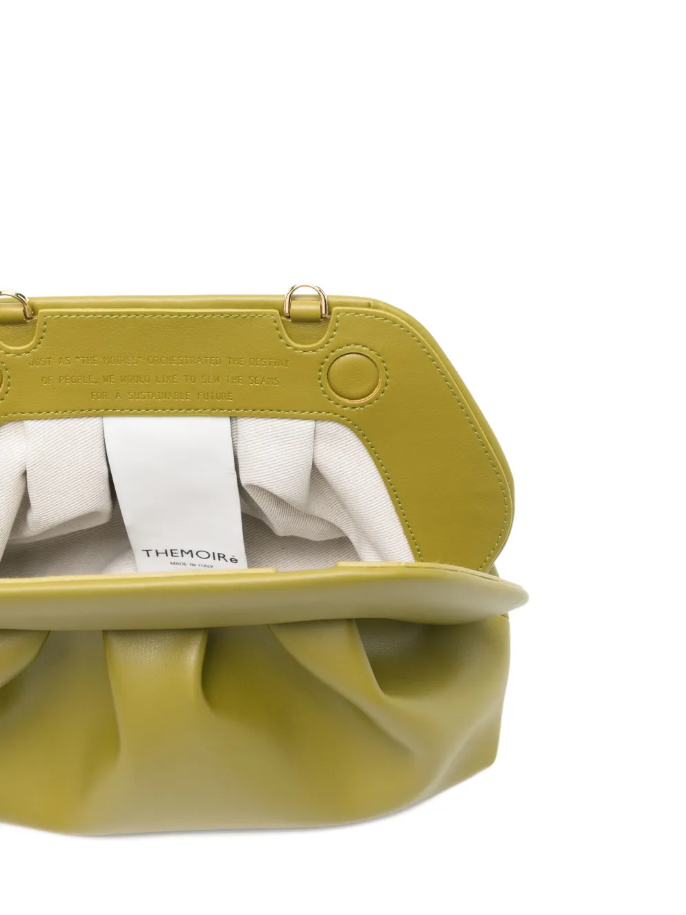 Themoirè Tia Gathered Clutch Bag In Green