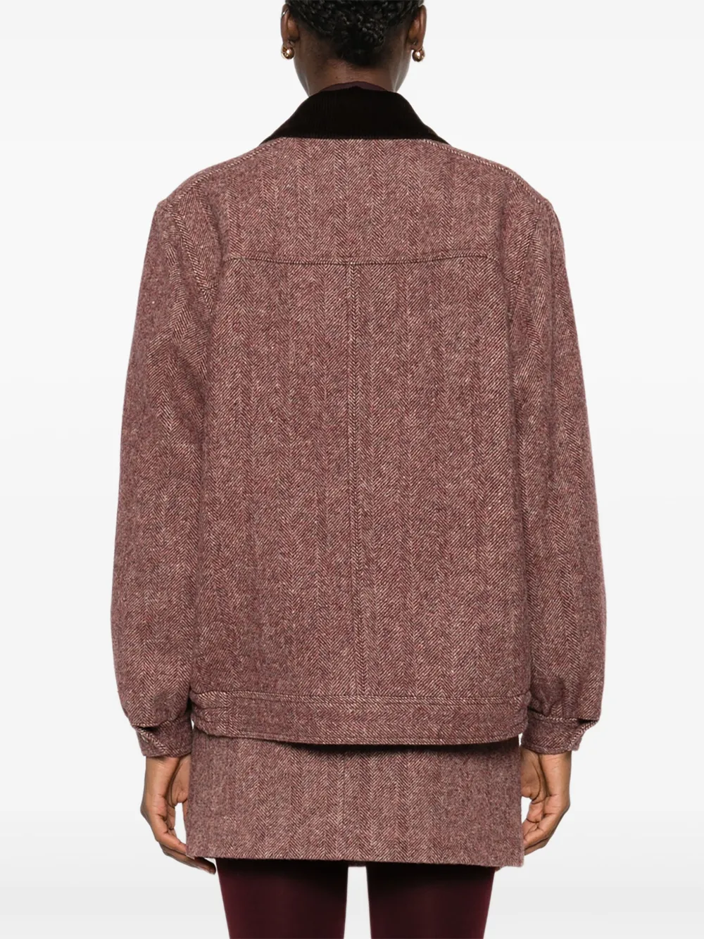 Blazé Milano Cleo Corduroy-collar Bomber Jacket In Blue