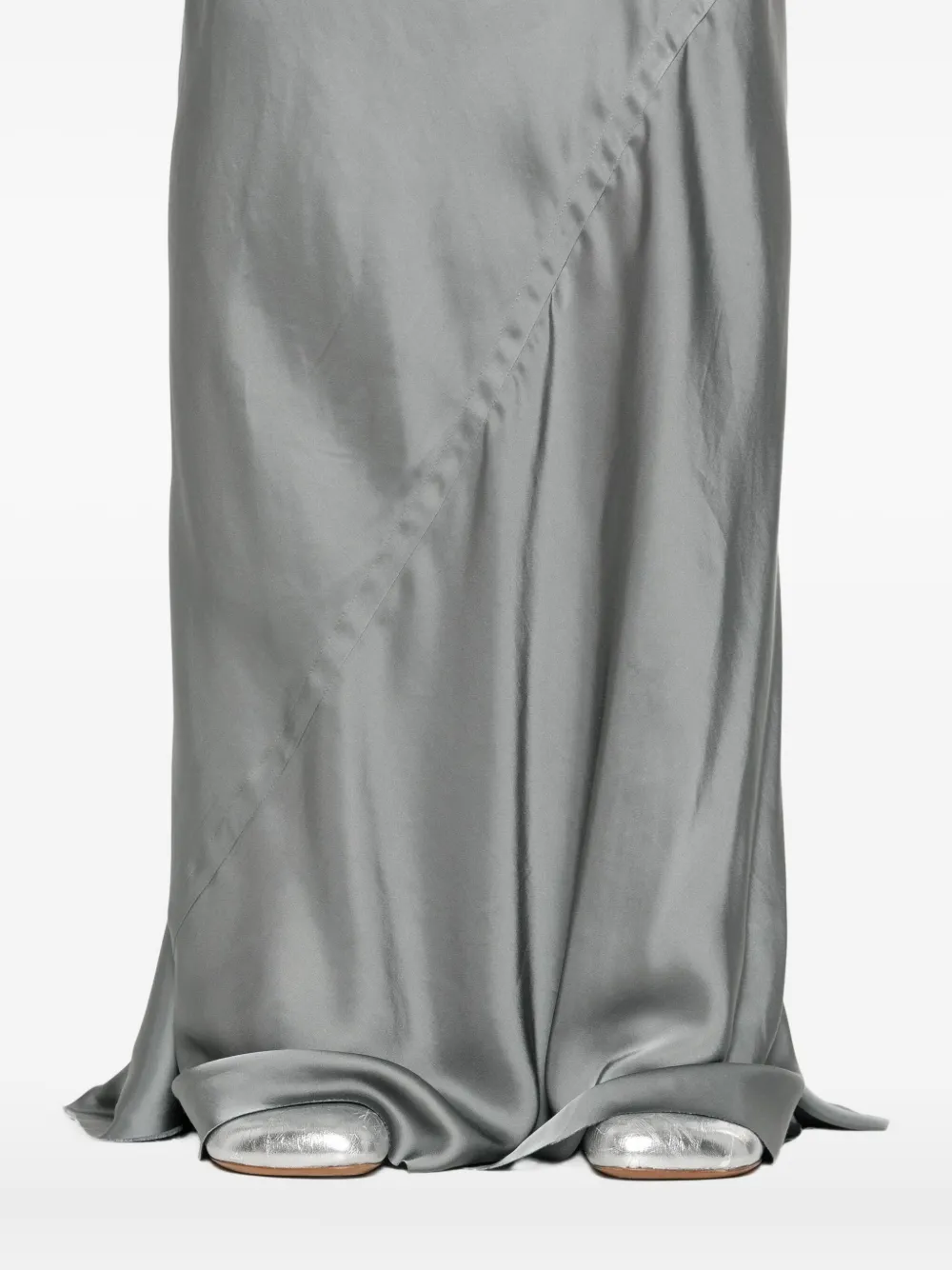 Rick Owens ribbed-waistband draped skirt Blauw