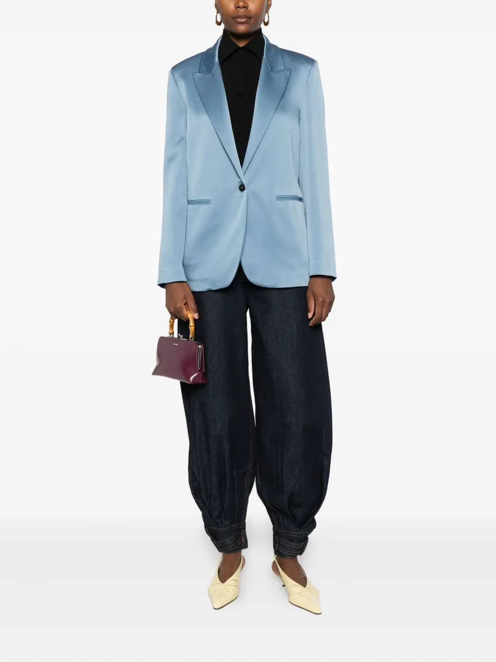 Forte Forte Peak-lapel Single-breasted Blazer In Blue