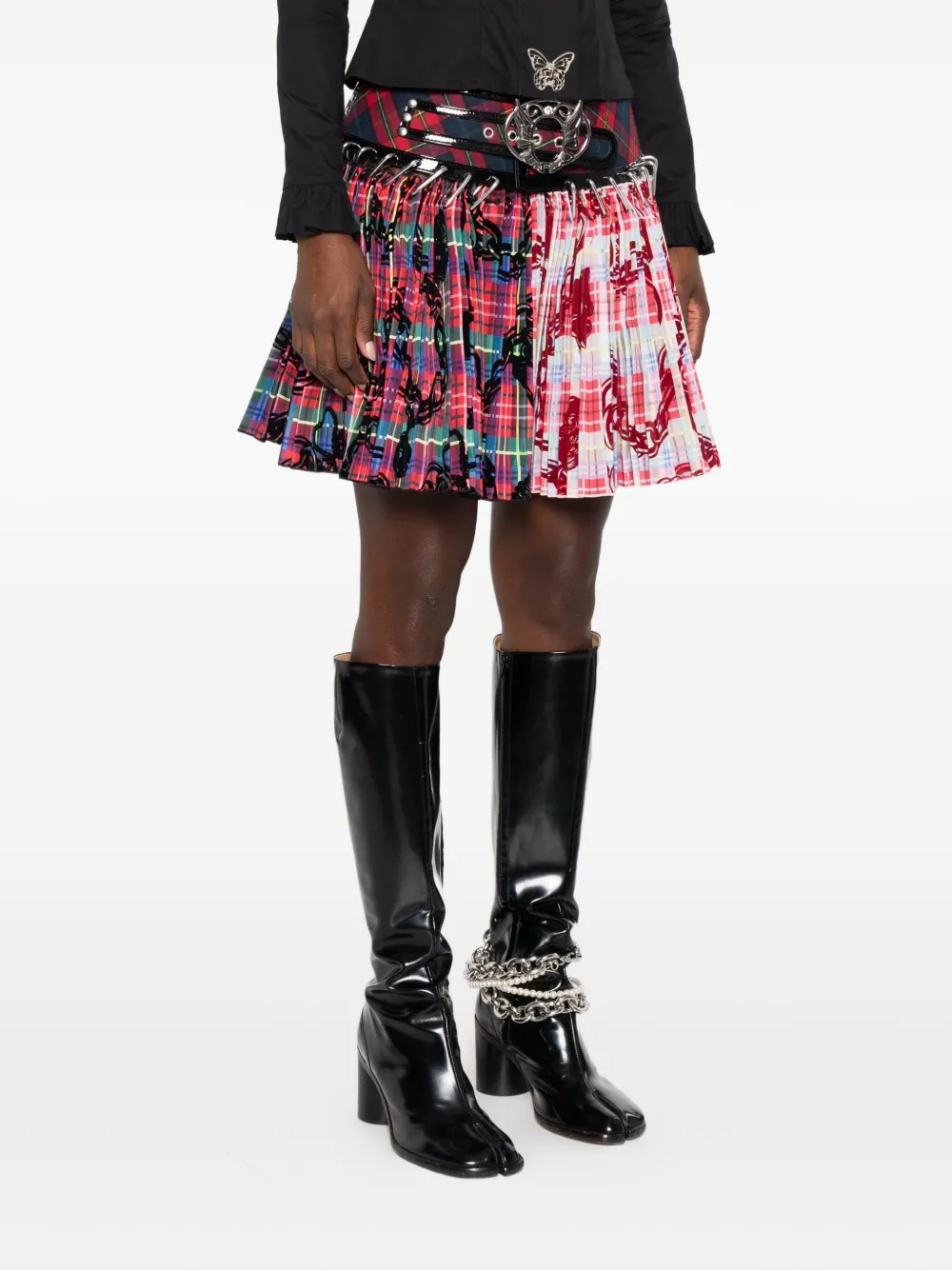 Chopova Lowena Plooirok met karabijnhaken Rood