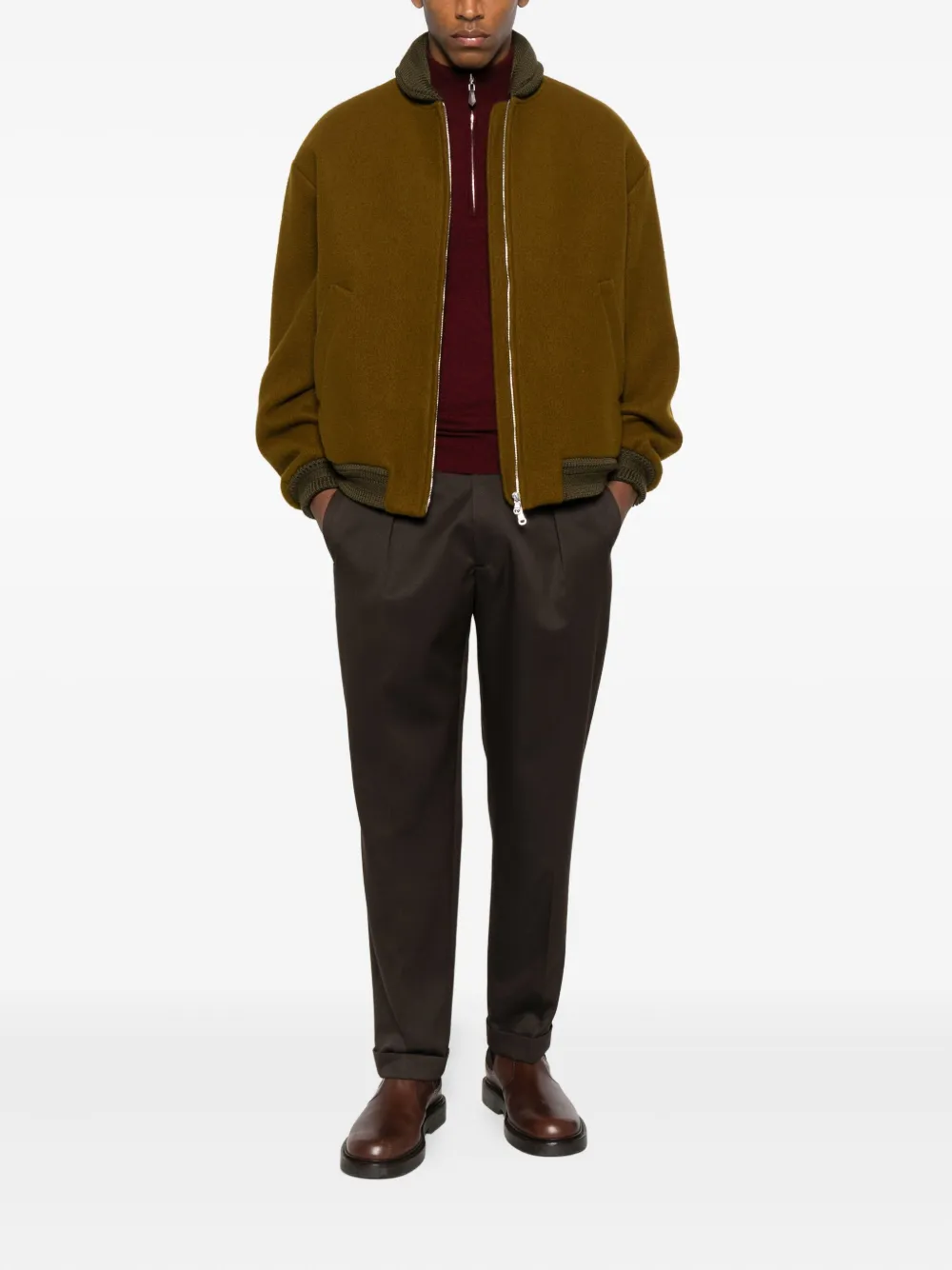 Briglia 1949 pleated cuffed trousers - Bruin