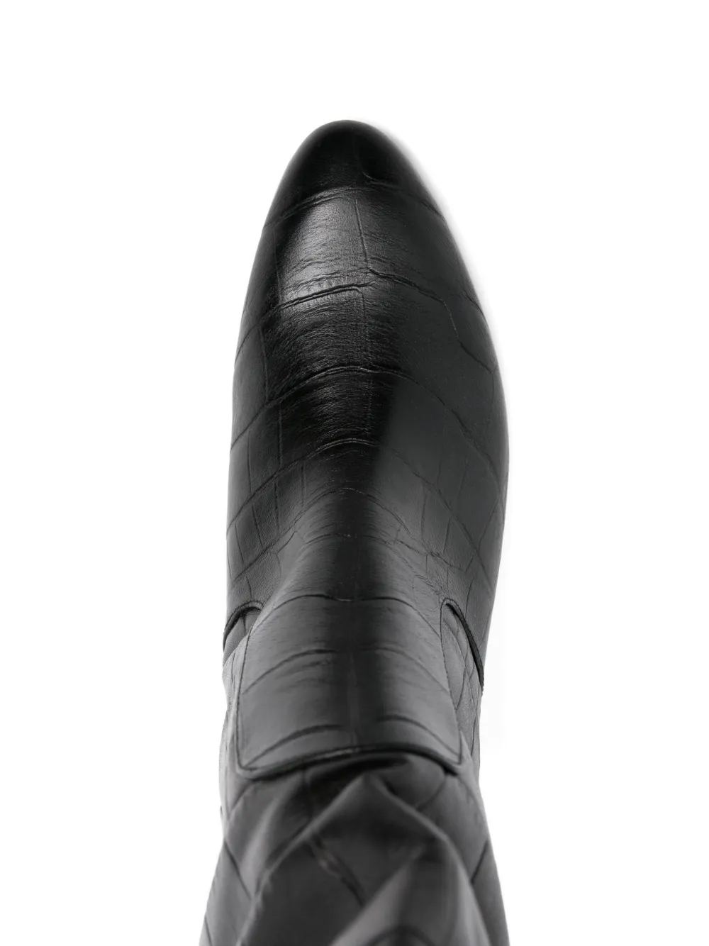Chie Mihara 85mm crocodile-embossed knee-high boots Black