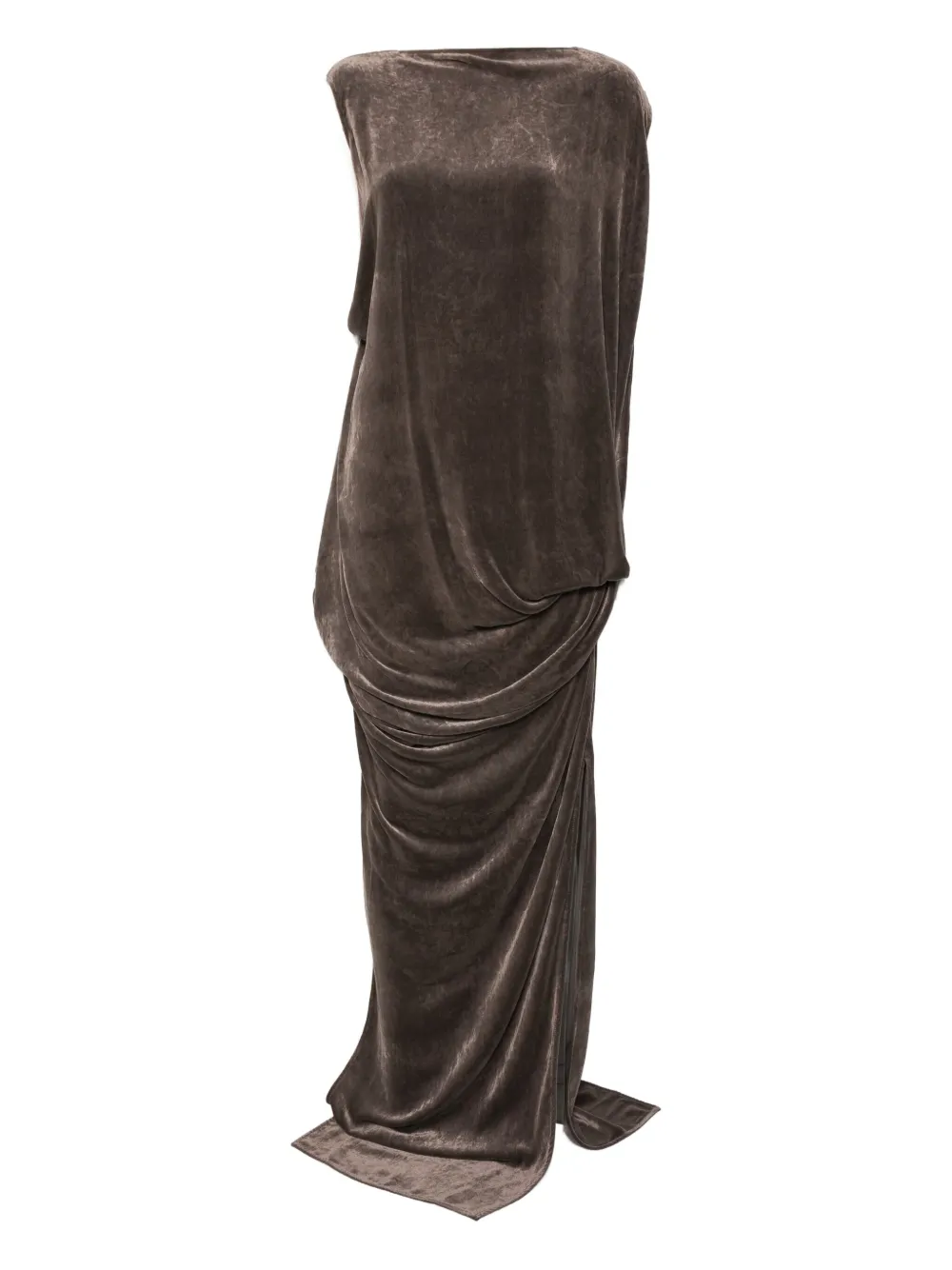 Rick Owens draped cowl-neck dress Grijs