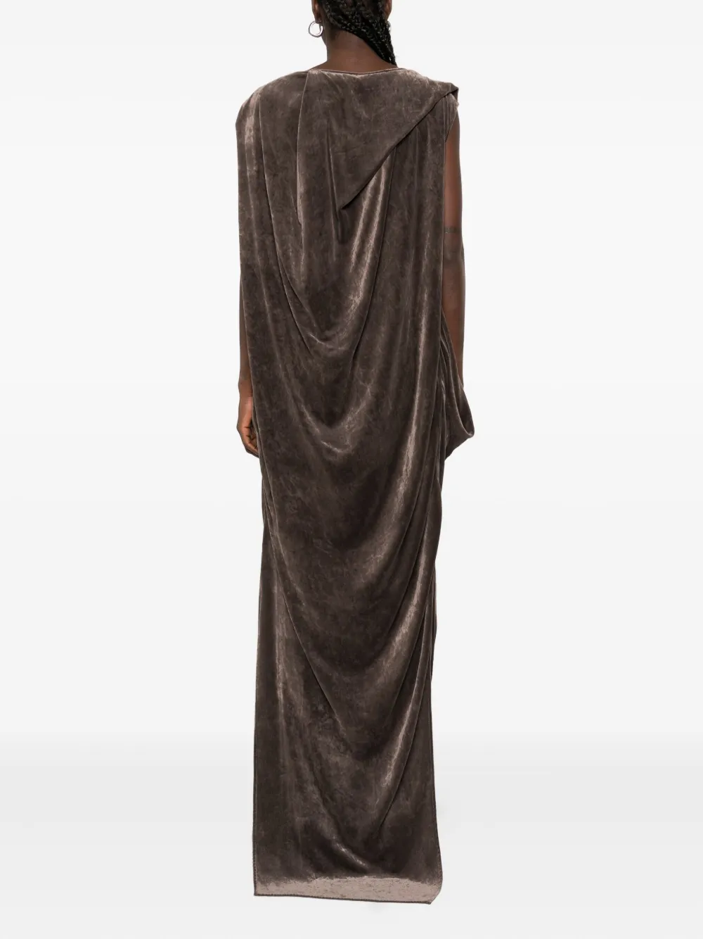 Rick Owens draped cowl-neck dress Grijs