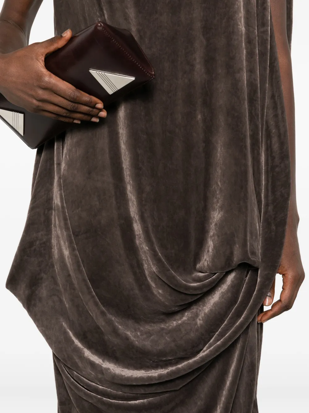 Rick Owens draped cowl-neck dress Grijs