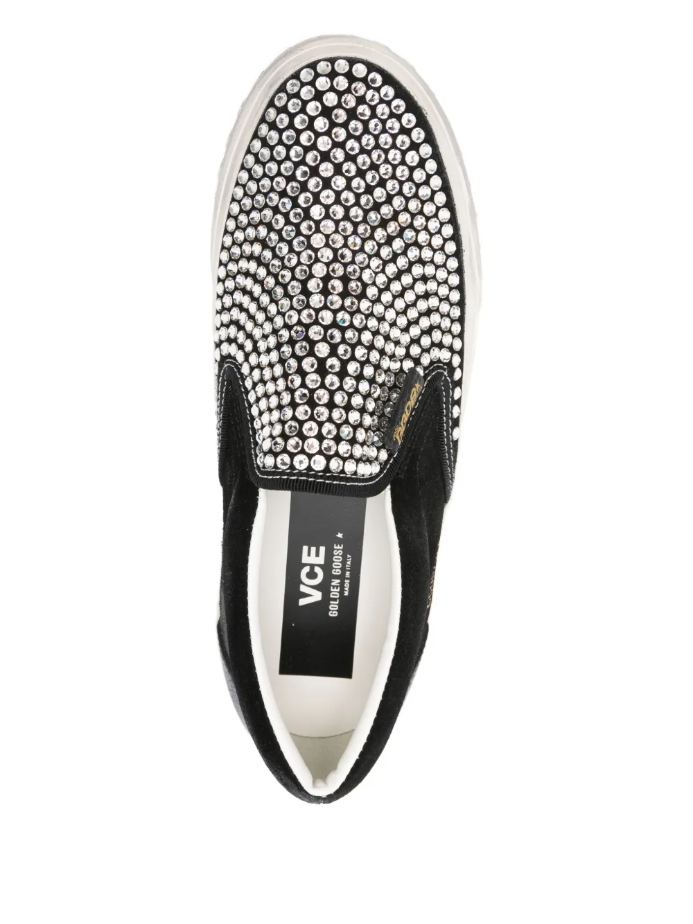 Golden Goose VCE crystal-embellished slip-on sneakers Black