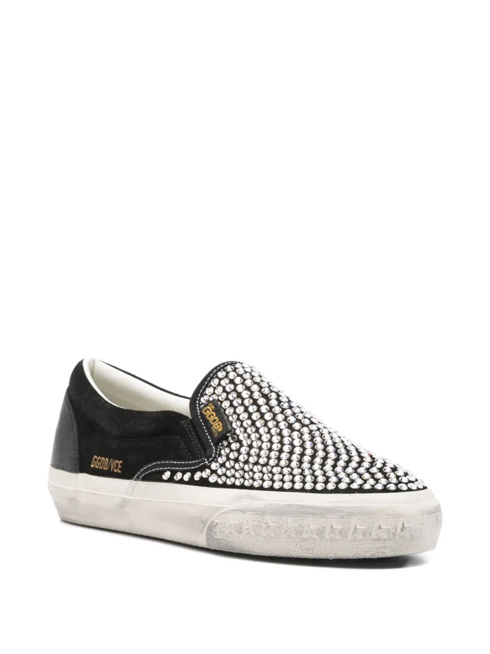 Golden Goose VCE crystal-embellished slip-on sneakers Black
