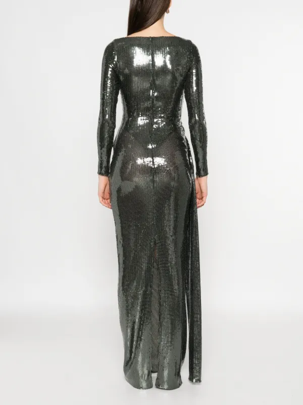 Alex Perry sequin-embellished Maxi Dress | Green | FARFETCH