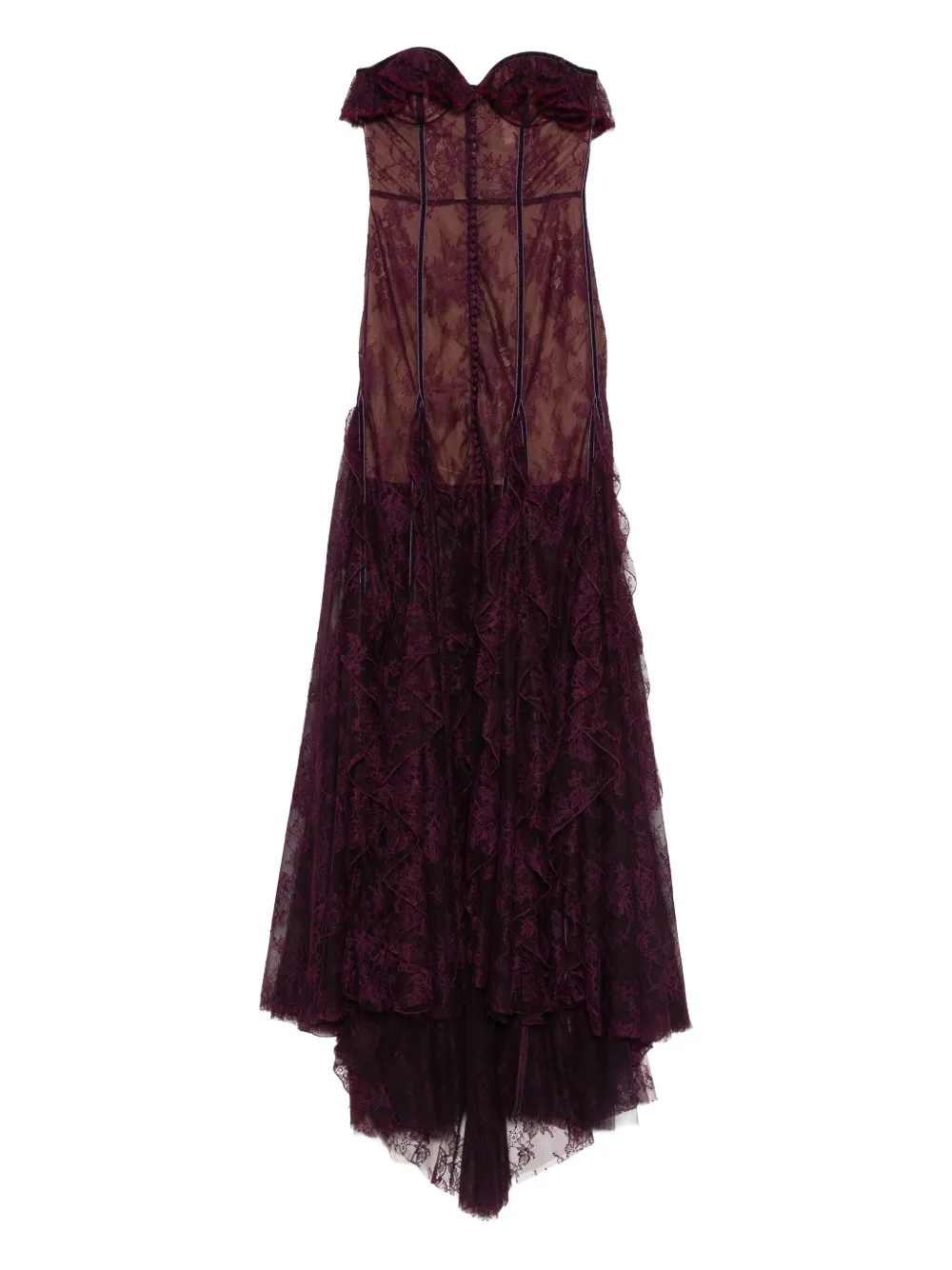 Costarellos Rosaline lace-ruffled dress | Red | Image 1