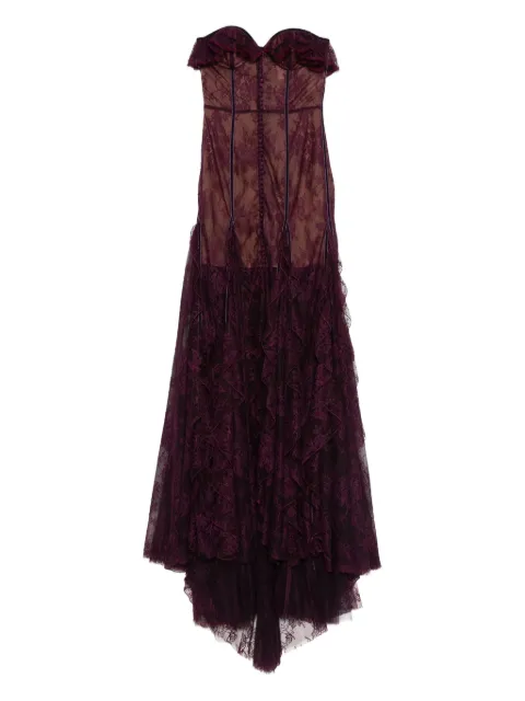Costarellos Rosaline lace-ruffled dress