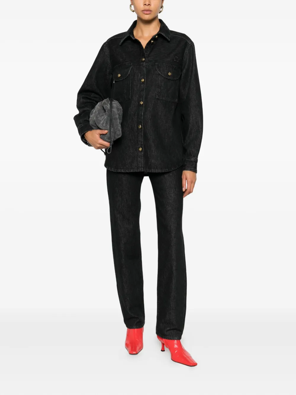 Blazé Milano Blouse met zak met knopen - Zwart