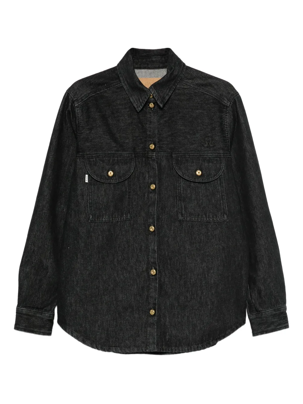 Blazé Milano buttoned pocket blouse | Black | Image 1