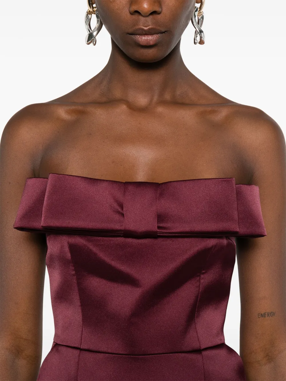 The New Arrivals Ilkyaz Ozel Off-shoulder jurk Paars