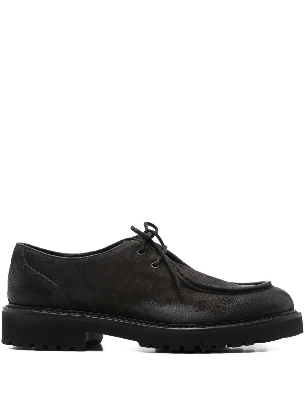 Doucal's lug-sole flat shoes Zwart
