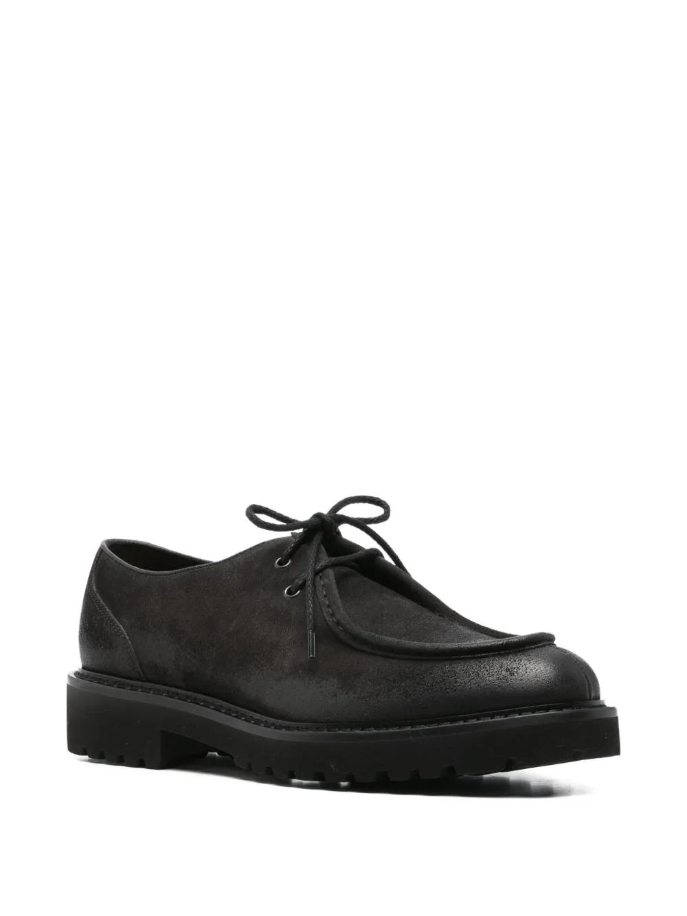 Doucal's lug-sole flat shoes Zwart