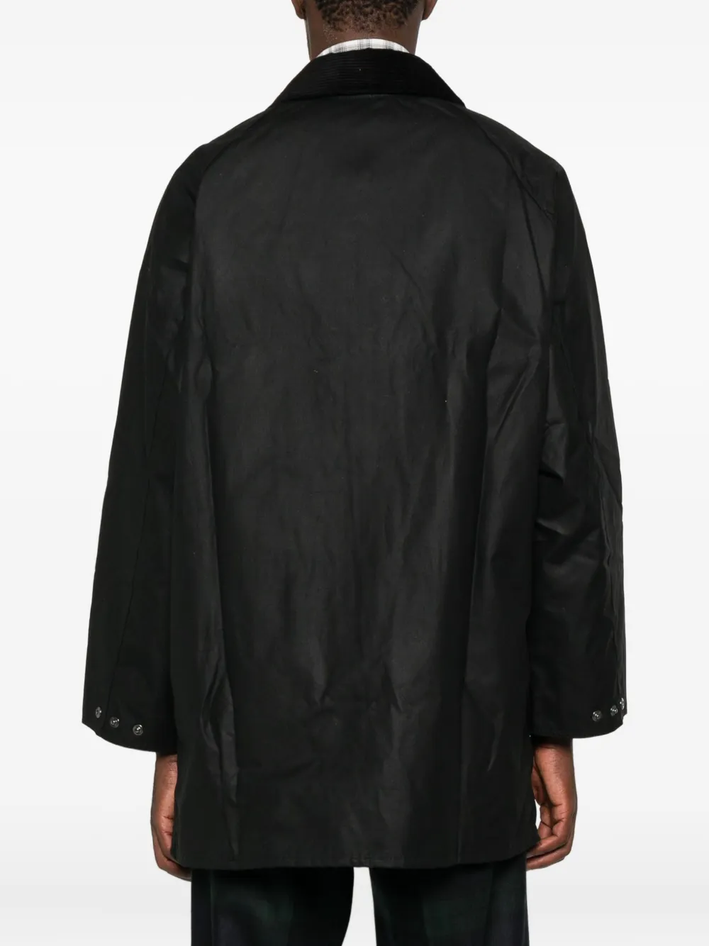 Barbour Jas met ribfluwelen kraag Zwart