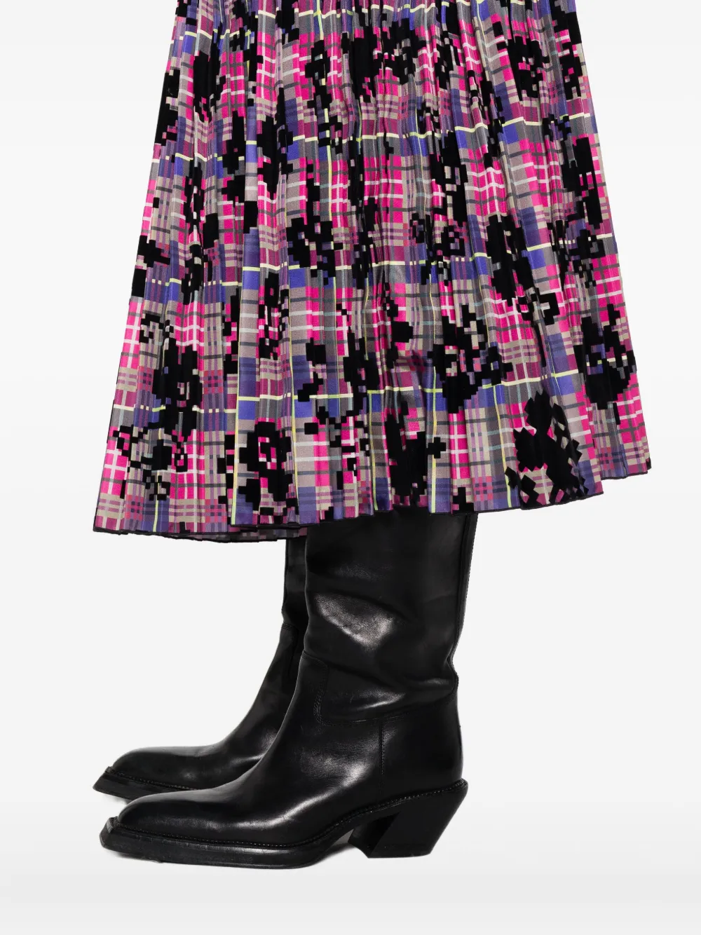 Chopova Lowena Pleated Carabiner Skirt In Multi