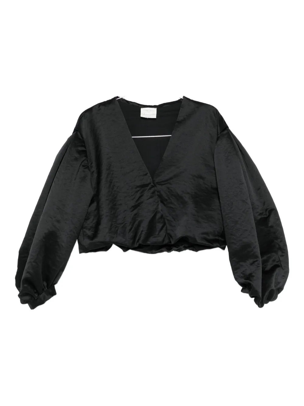 Forte Forte Balloon-sleeve V-neck Blouse In Black