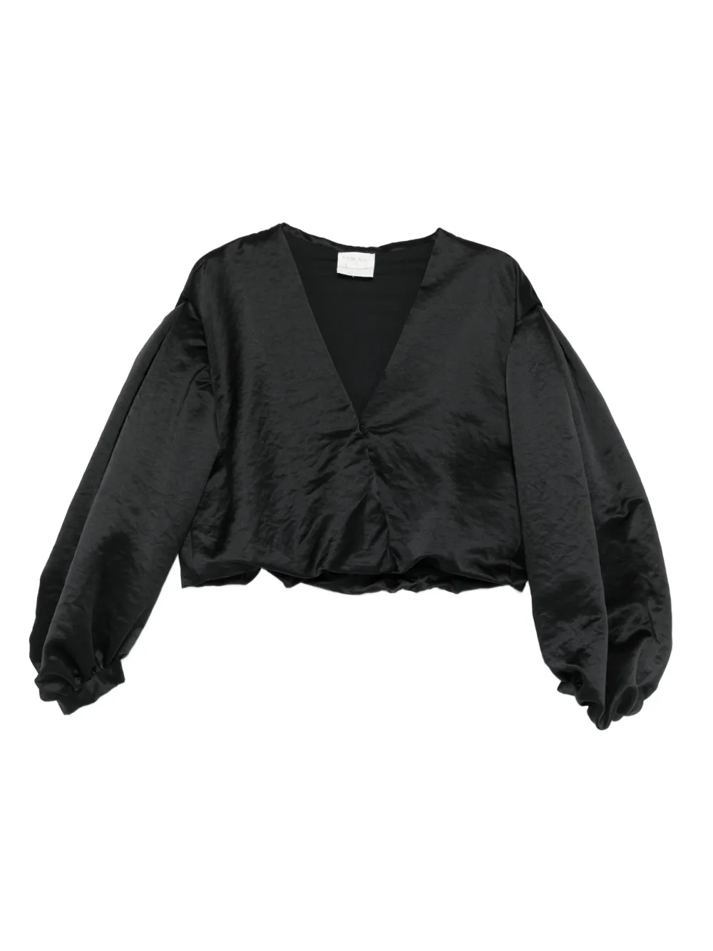 Forte Forte balloon-sleeve v-neck blouse - Nero