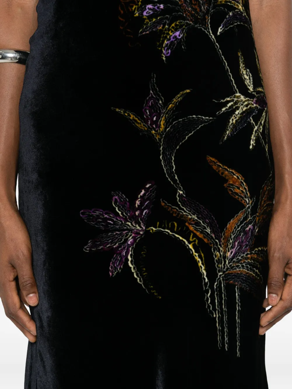 Forte Forte Floral-detail Maxi Dress In Black