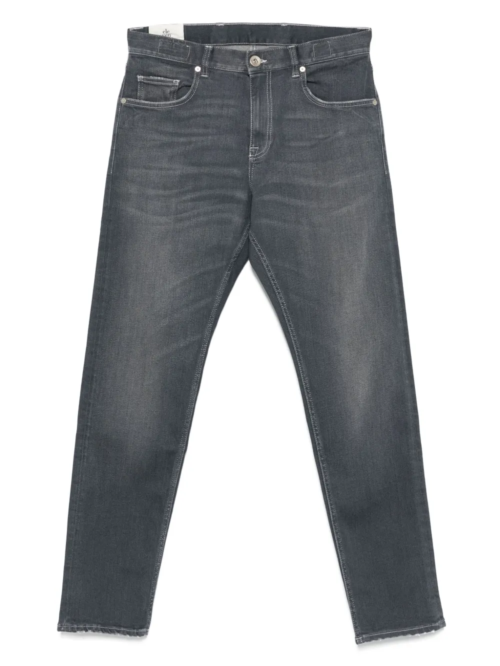 Eleventy logo-patch jeans Grijs