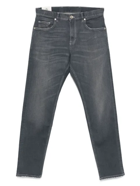 Eleventy logo-patch jeans