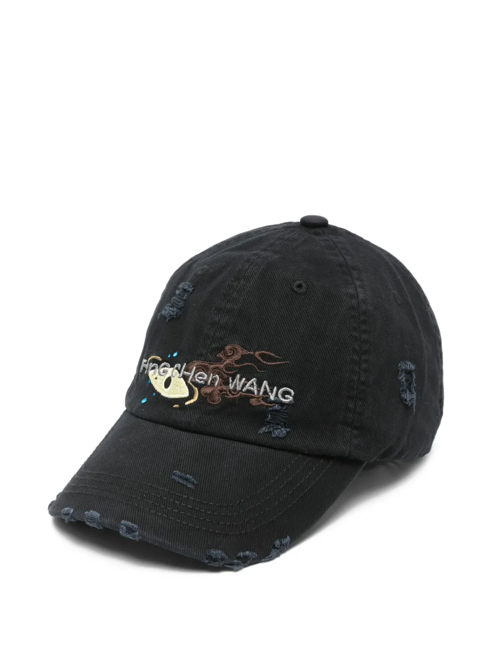 Feng Chen Wang embroidered distressed cap | Black | Image 1