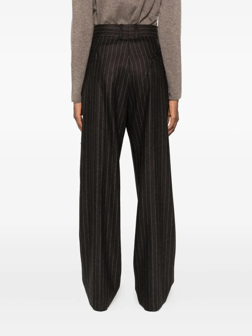 Blazé Milano Striped Pants In Brown