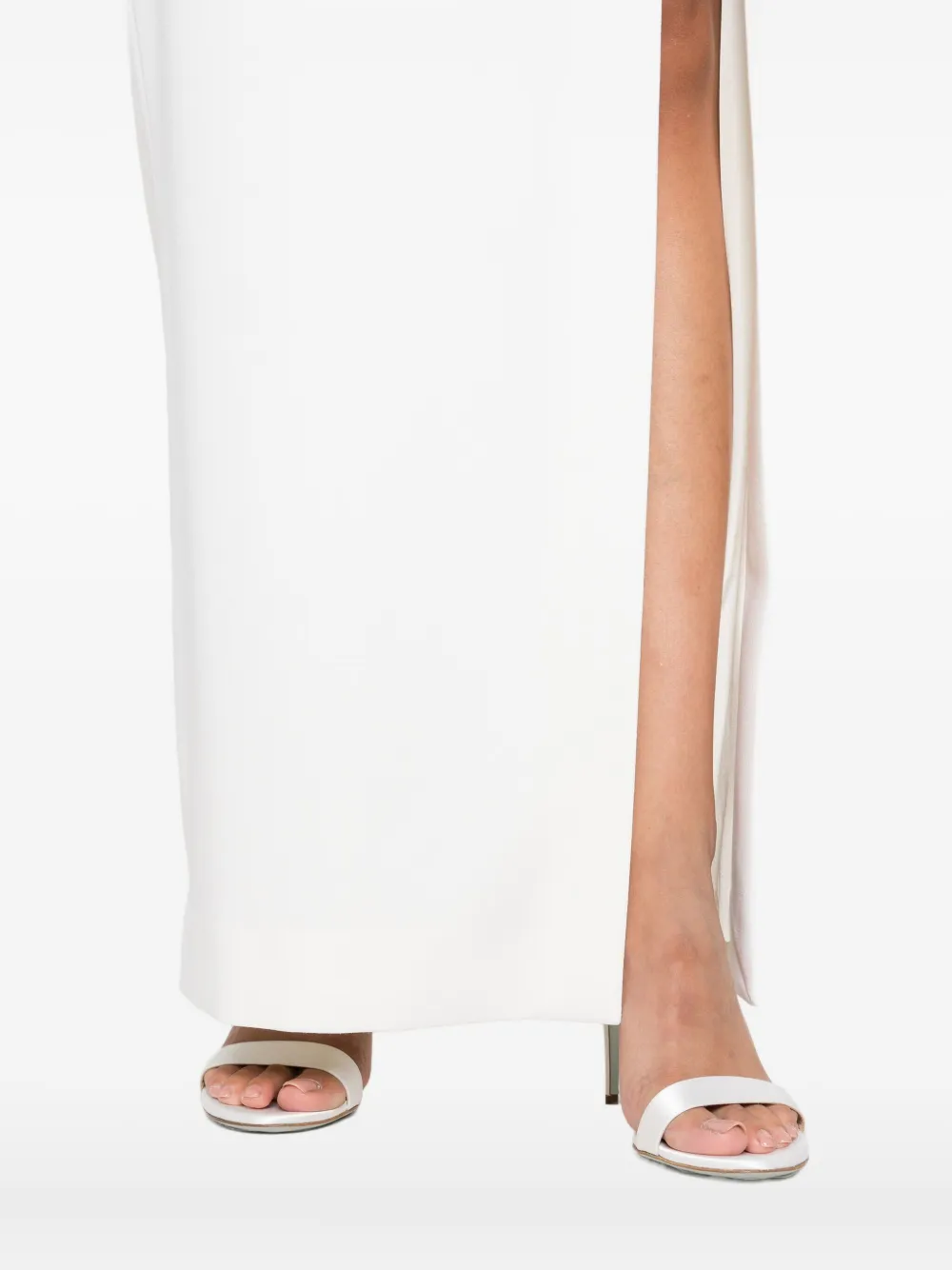 Alessandra Rich split-front midi skirt Wit
