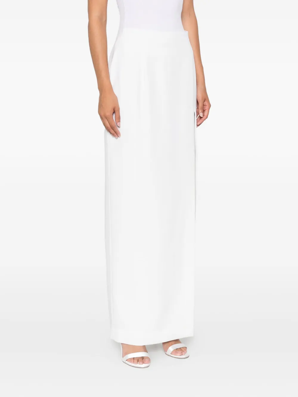 Alessandra Rich split-front midi skirt Wit