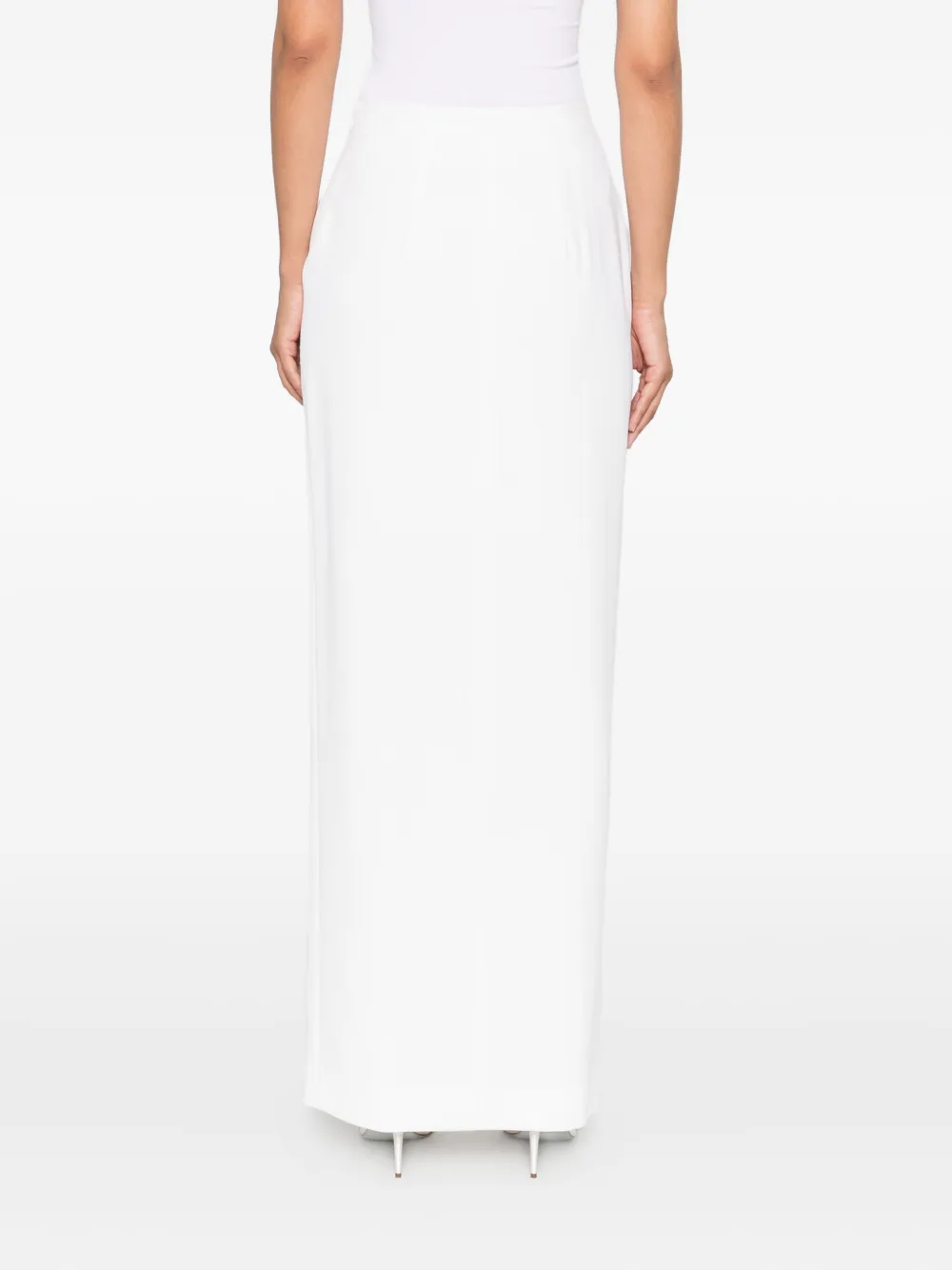 Alessandra Rich split-front midi skirt Wit