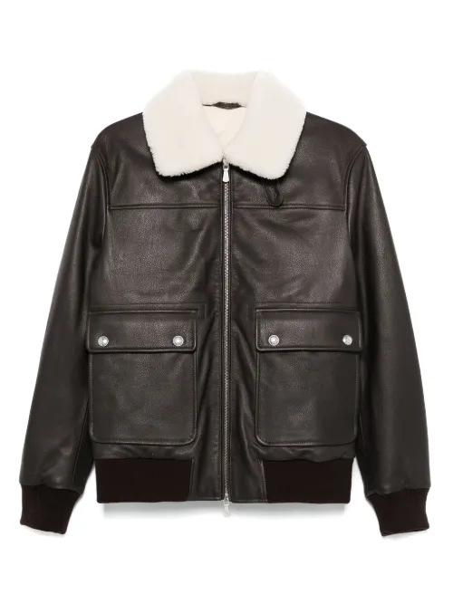 Veste bomber en peau lainée - Eleventy - Modalova