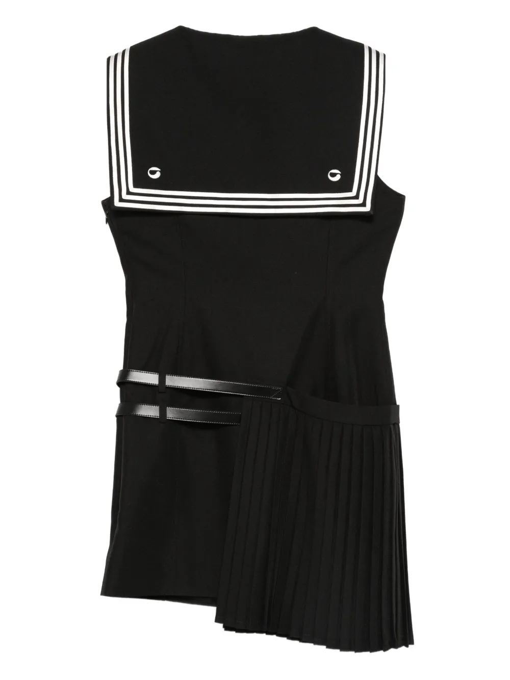 Coperni Geplooide mini-jurk met ceintuur - Zwart