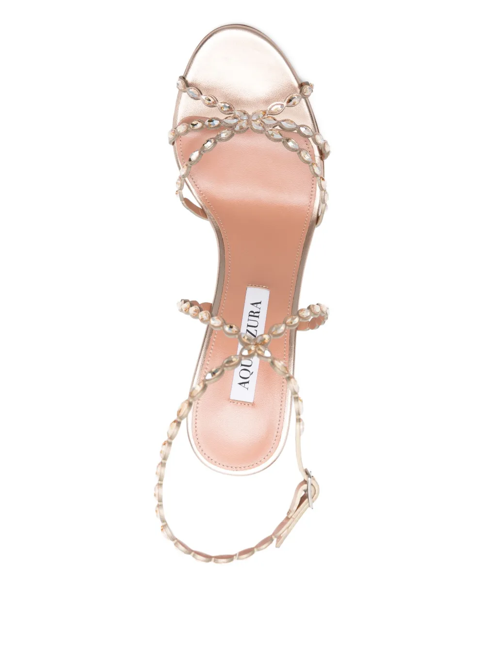 Aquazzura 85mm Love Struck embellished stiletto sandals Brown