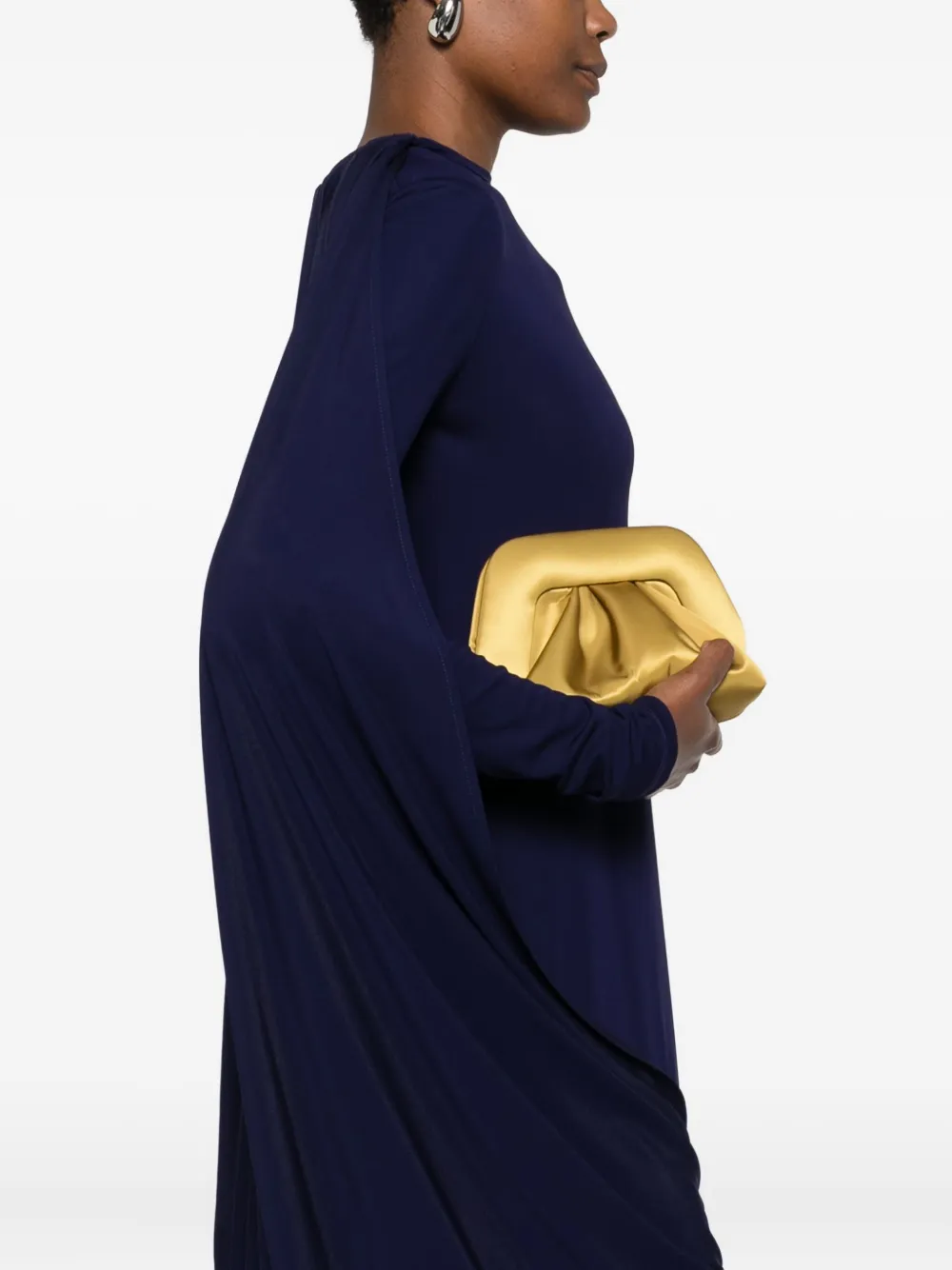 Themoirè Gesmockte clutch - Geel