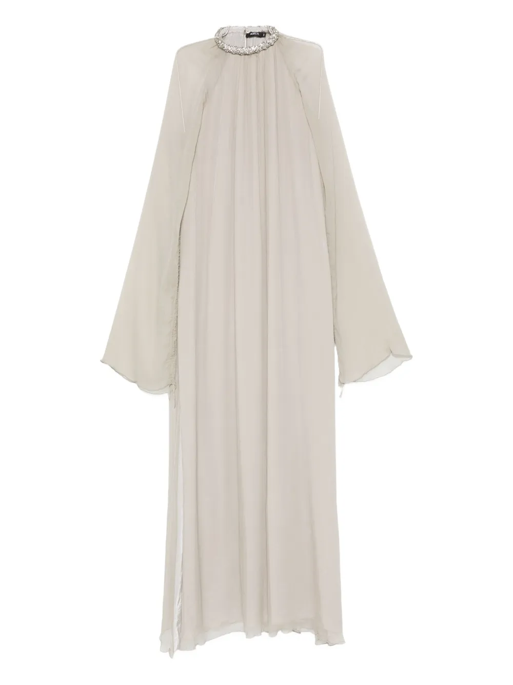 Amen Pleated Maxi Dress In Neutral