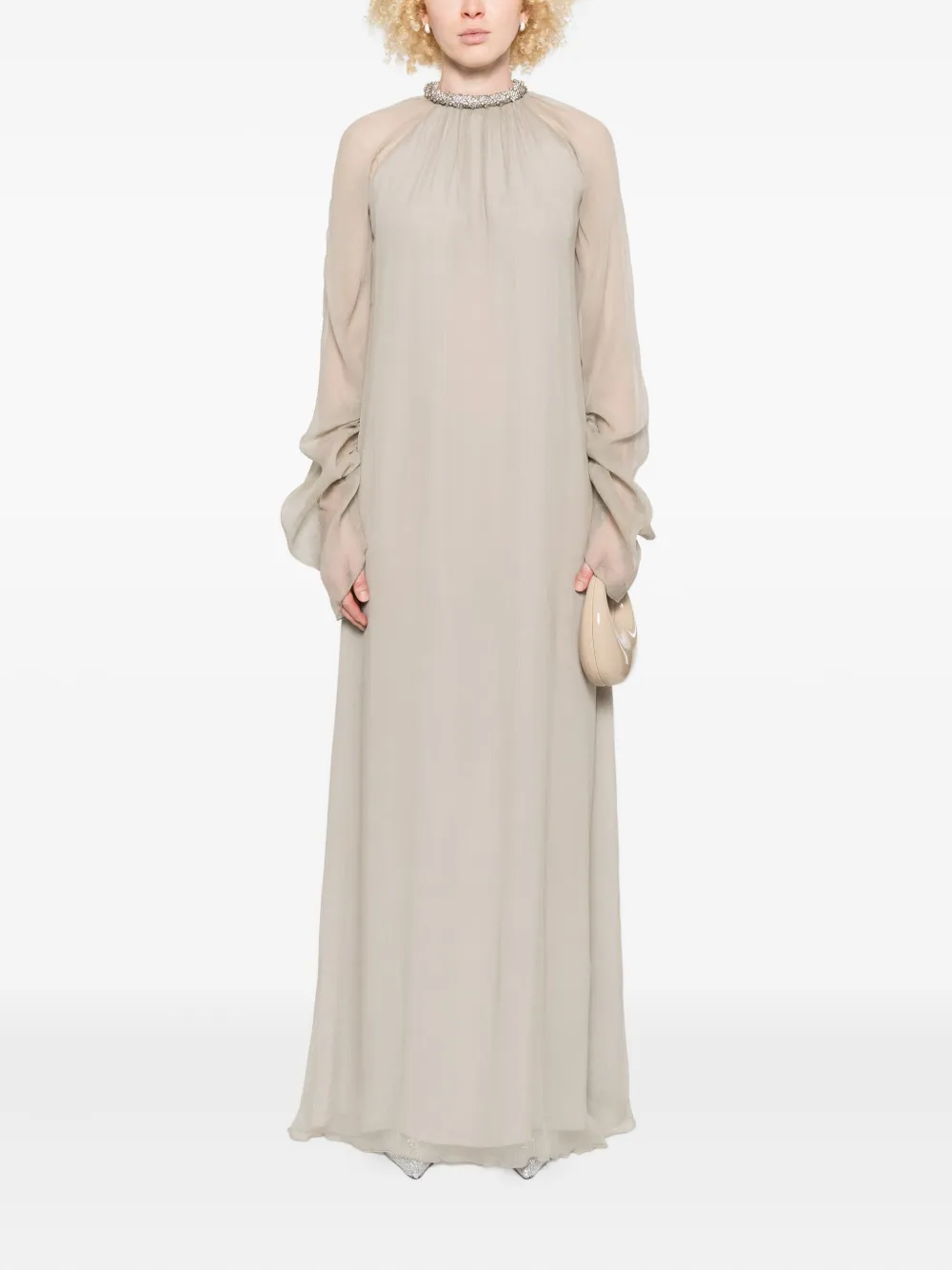Amen pleated maxi dress - Grijs