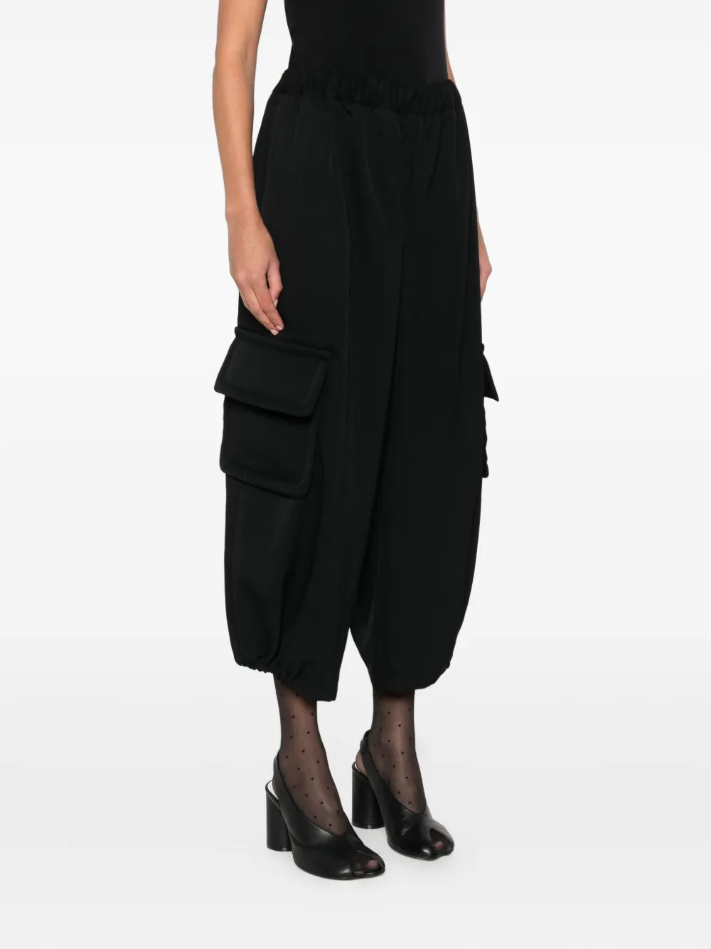 Comme Des Garçons Elasticated-waist Cargo Trousers In Black