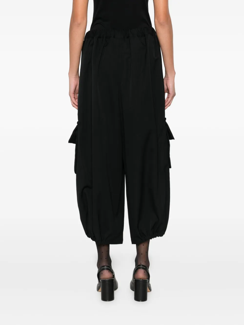 Comme Des Garçons Elasticated-waist Cargo Trousers In Black
