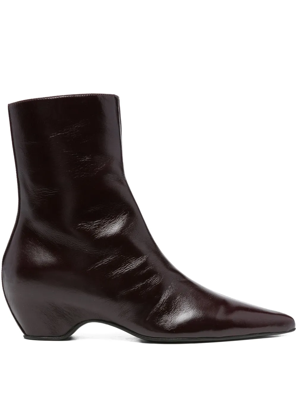 KHAITE 30mm Sybil leather ankle boots Red